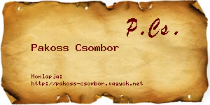 Pakoss Csombor névjegykártya